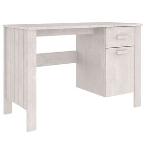 vidaXL مكتب أبيض 113&times;50&times;75 سم خشب صنوبر صلب