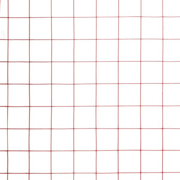 vidaXL سياج سلكي للدجاج فولاذ مع طلاء بي في سي 25&times;0.5 م أحمر