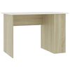 vidaXL مكتب أبيض وسونوما اوك 110&times;60&times;73 سم خشب مضغوط