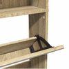 vidaXL خزانة أحذية 4-طبقات مرآة أوك 63&times;17&times;134 سم