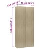 vidaXL جزامة سونوما أوك 80&times;35.5&times;180 سم خشب مضغوط