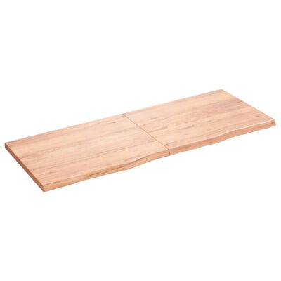 vidaXL سطح طاولة كاونتر حمام بني فاتح 160*60*(2-4) سم خشب صلب معالج