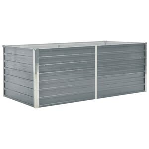 vidaXL حوض حديقة مرتفع 160&times;80&times;45 سم فولاذ مجلفن رمادي
