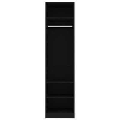vidaXL خزانة ملابس أسود 50×50×200 سم خشب مضغوط