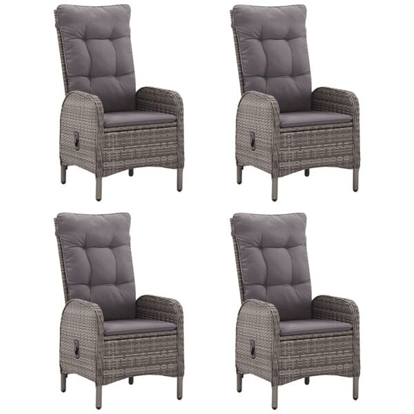 vidaXL طقم سفرة حديقة 5 قطع لون رمادي