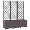vidaXL وعاء زراعة للحديقة مع تعريشة من، بني، 120&times;40&times;136 سم PP