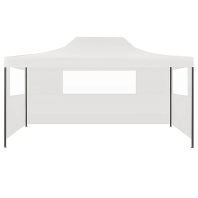 vidaXL خيمة حفلات احترافية قابلة للطي مع 3 جدران جانبية 3×4 م فولاذ أبيض