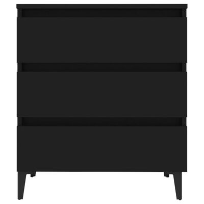 vidaXL خزانة جانبية أسود 60×35×69 سم خشب صناعي