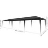vidaXL خيمة حفلات 3×9 م بولي إيثيلين (PE) أنثراسيت