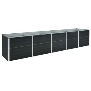 vidaXL حوض حديقة مرتفع فولاذ مجلفن 400&times;80&times;45 سم أنثراسيت