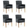 3058294 vidaXL Dining Chairs with Armrests 4 pcs Grey Fabric (4x287940) - Untranslated