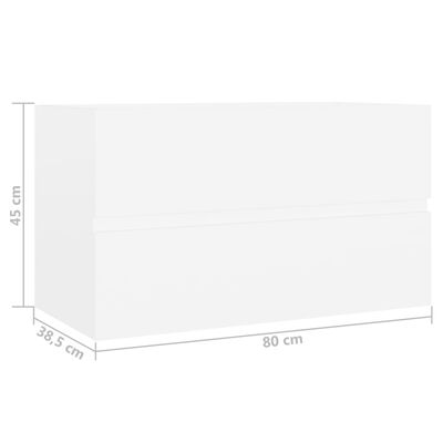 vidaXL خزانة حوض أبيض 80×38.5×45 سم خشب حبيبي
