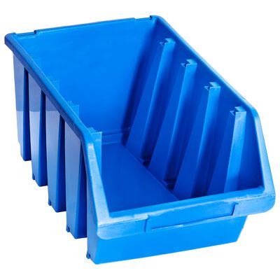 vidaXL صناديق تخزين قابلة للتكديس 14 ق بلاستيك أزرق