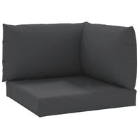vidaXL وسائد أريكة طبلية 3 ق قماش أسود