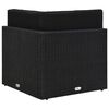 vidaXL أريكة مقطعية ركنية بولي روطان أسود