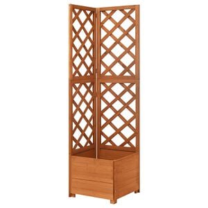 vidaXL حوض تعريشة ركني 40&times;40&times;150 سم خشب تنوب صلب