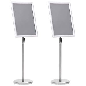 vidaXL حاملات الملصقات 2 pcs فضة 45 &times; 32.7 &times; 108 سم ألومنيوم
