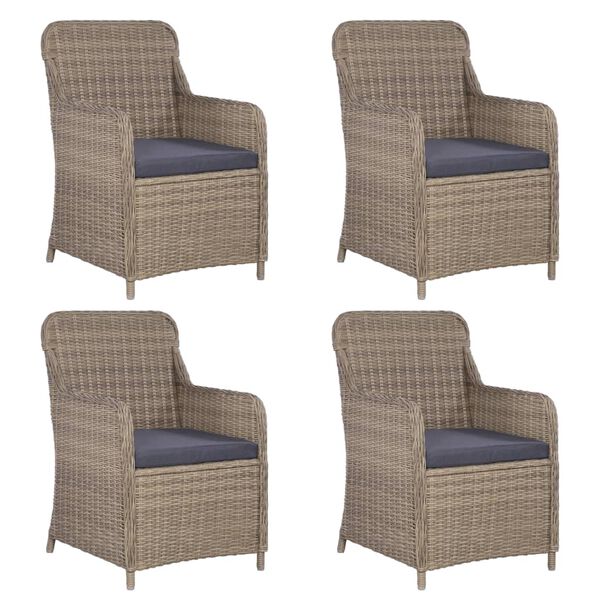 vidaXL طقم سفرة للحديقة 5 قطع لون بني