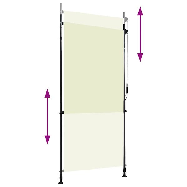 vidaXL ستارة رول خارجية 100×270 سم كريمي