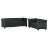 272249 vidaXL Chesterfield 2-Seater and 3-Seater Artificial Leather Black (242369 + 242370) - Untranslated