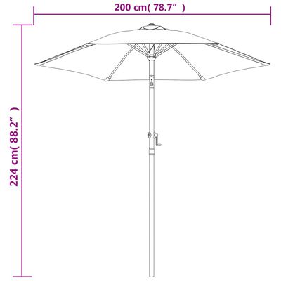 vidaXL حامل مظلة رمادي بني 200×211 سم ألومنيوم