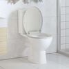 vidaXL مقعد مرحاض ناعم الإغلاق أبيض بيضاوي الشكل