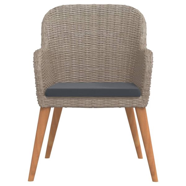 vidaXL طقم سفرة حديقة 7 قطع مع وسائد بني