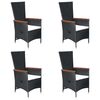 vidaXL عدد 7 قطع طقم سفرة حديقة بولي روطان أسود