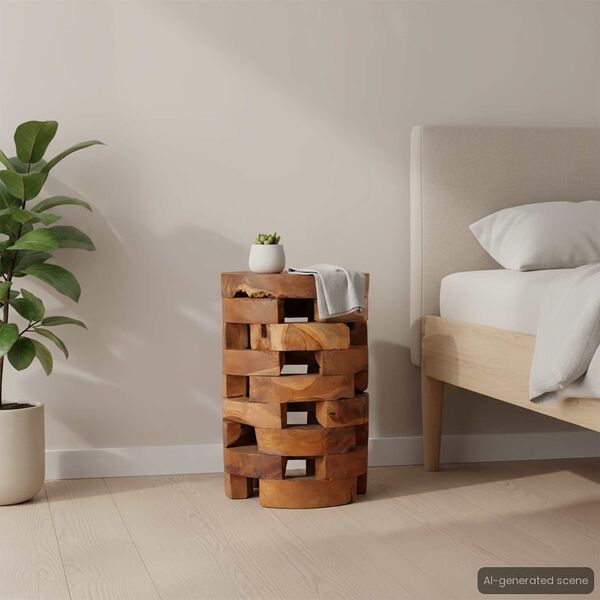 vidaXL خزانة سرير جانبية 30×30×45 سم خشب ساج صلب