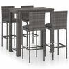 vidaXL 5 Piece Garden Bar Set with Cushions Poly Rattan Grey (45875+316671) (UK/IE/FI/NO only) - Untranslated