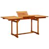 vidaXL طاولة سفرة حديقة (120-170)&times;80&times;75 سم خشب أكاسيا صلب
