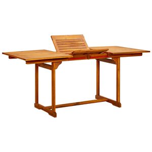 vidaXL طاولة سفرة حديقة (120-170)&times;80&times;75 سم خشب أكاسيا صلب