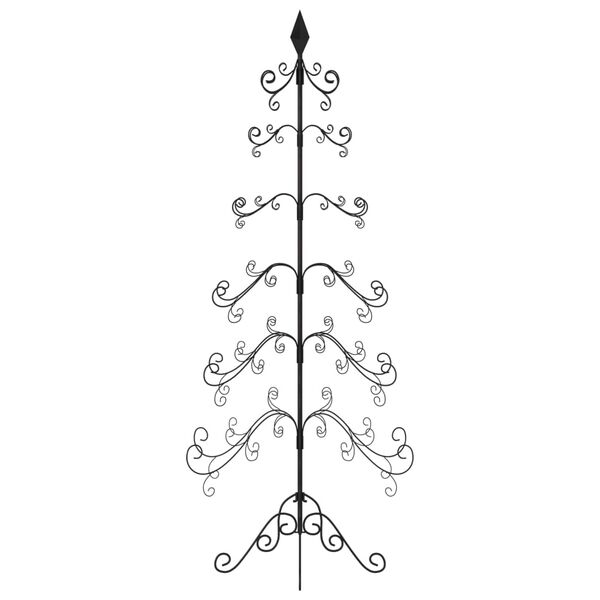 vidaXL شجرة كريسماس معدنية للزينة لون أسود 215 سم