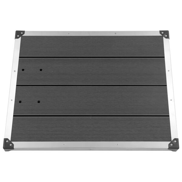 vidaXL قاعدة دُش خارجي WPC فولاذ مقاوم للصدأ 80&times;62 سم رمادي