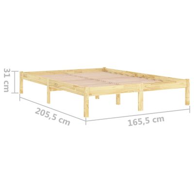 vidaXL إطار سرير خشب صنوبر صلب 160×200 سم