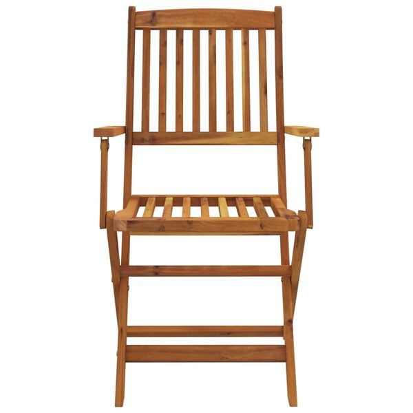 vidaXL طقم سفرة للحديقة قابل للطي 7 قطع خشب أكاسيا صلب