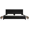vidaXL إطار سرير دون مرتبة مع ليد جلد صناعي لون أسود 140×200 سم