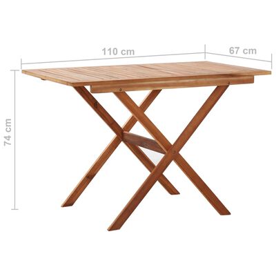 vidaXL طاولة حديقة 110×67×74 سم خشب سنط صلب