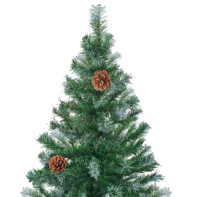 vidaXL شجرة كريسماس صناعية مع أكواز صنوبر 210 سم