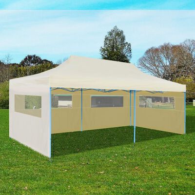 vidaXL خيمة حفلات منبثقة كريمي قابلة للطي 3×6 م