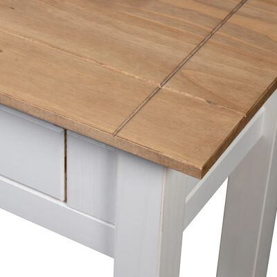 vidaXL طاولة كونسول أبيض 110×40×72 سم خشب صنوبر صلب طراز بنما