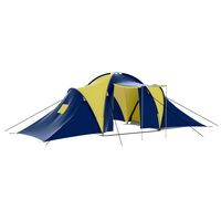 vidaXL خيمة تخييم قماش 9 أشخاص أزرق وأصفر