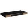 vidaXL رفوف جدارية عائمة، قطعتان، أسود، 50&times;23.5&times;3.8 سم، مصنوعة من خشب MDF