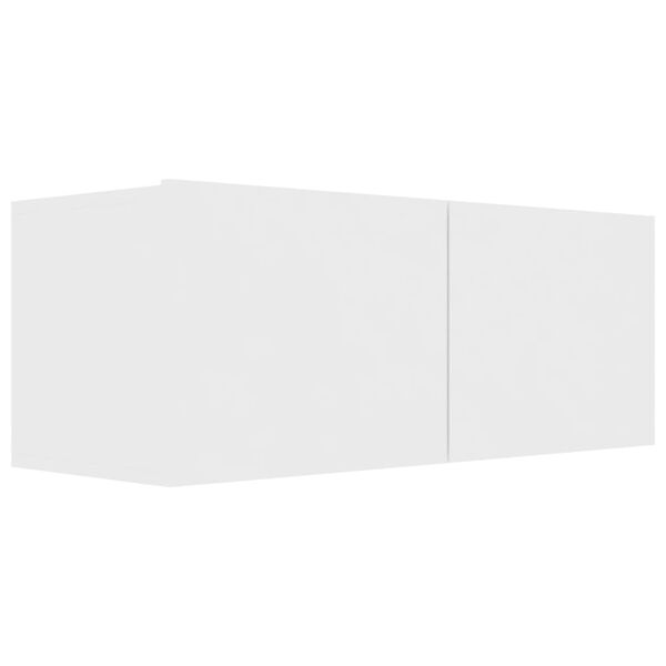 vidaXL طقم خزانة تلفزيون 3ق خشب صناعي أبيض (801472+803345)