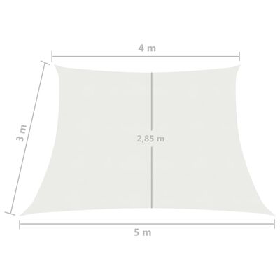 vidaXL مظلة شراعية 160 جم/م² أبيض 5/4×3 م HDPE