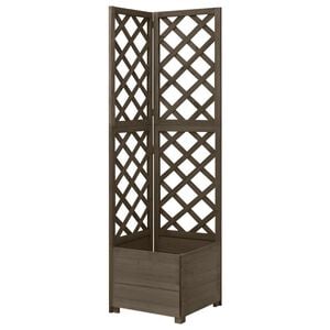 vidaXL حوض تعريشة ركني رمادي 40&times;40&times;150 سم خشب تنوب صلب