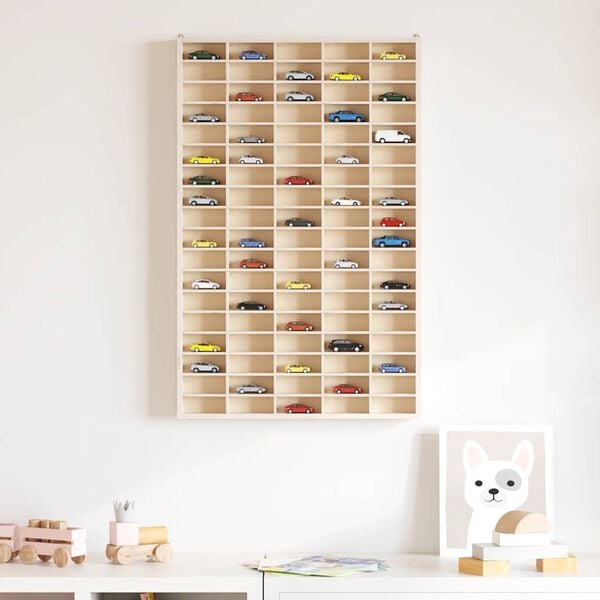 vidaXL خزانة عرض خشبية لهواة الجمع من تحتوي على 90 حجرة، 50.5×4.5×79 سم