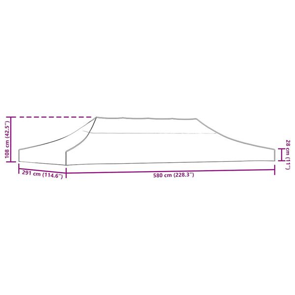 vidaXL سقف خيمة حفلات 3×6 م كريمي
