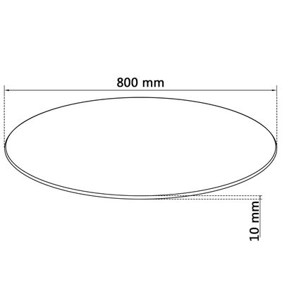 vidaXL سطح طاولة زجاج مقوى دائري 700 ملم