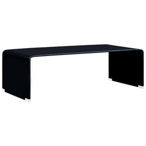 vidaXL طاولة قهوة أسود 31x45x98 سم زجاج مُقسى